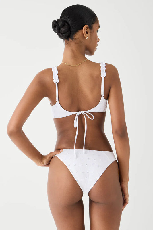 SALE Frankies Bikinis White Eyelet Bottom & Top Bikini