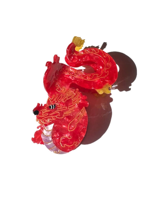 Solar Eclipse Red Dragon Claw Clip