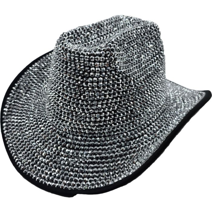 Fancy Rhinestone Cowboy Hat - Silver