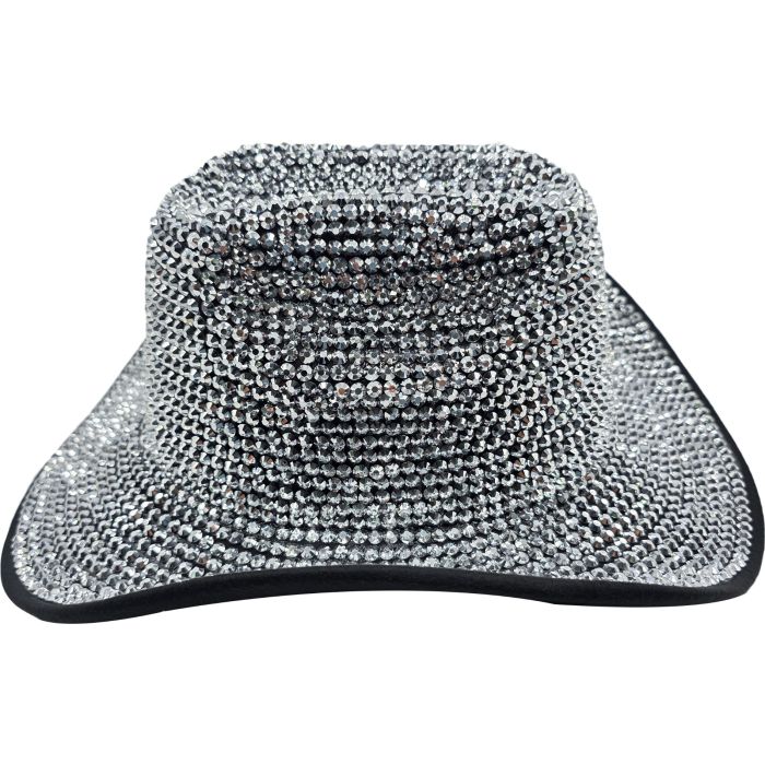 Fancy Rhinestone Cowboy Hat - Silver