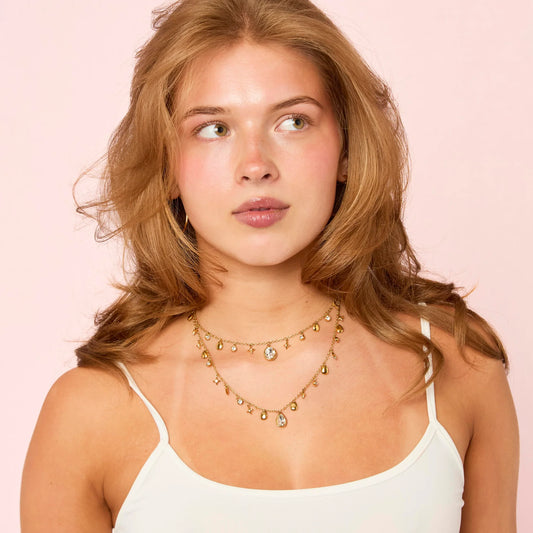 Bijoux De Mimi Florence Star Stacking Necklace - Gold & Crystal