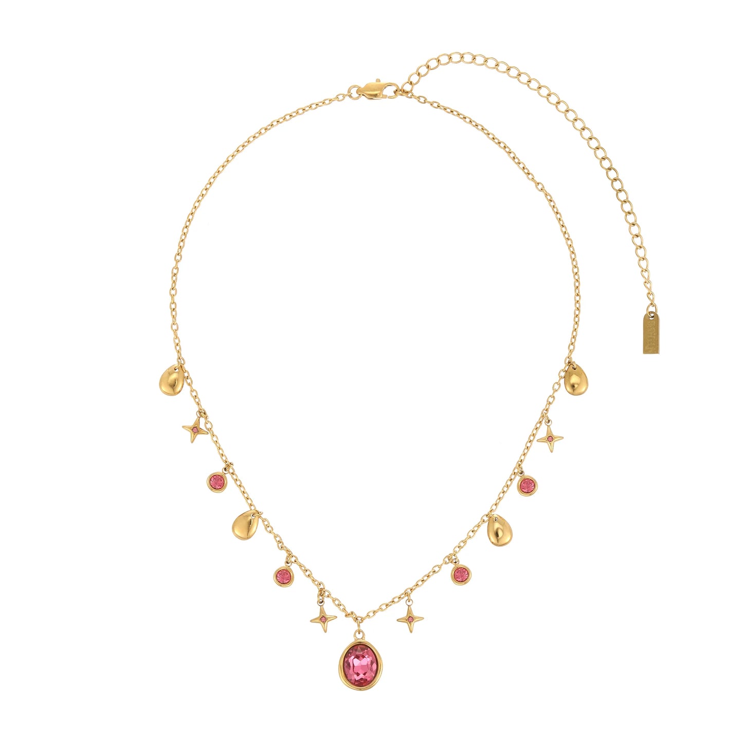 Bijoux De Mimi Florence Star Stacking Necklace - Gold & Pink