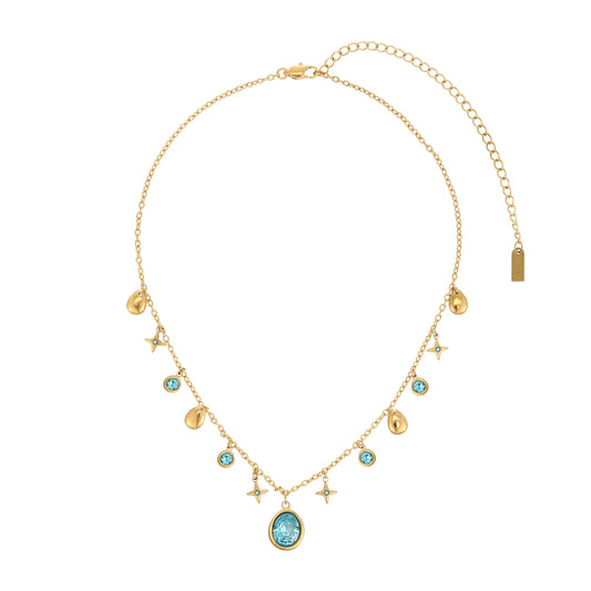 Bijoux De Mimi Florence Star Stacking Necklace - Gold & Turquoise