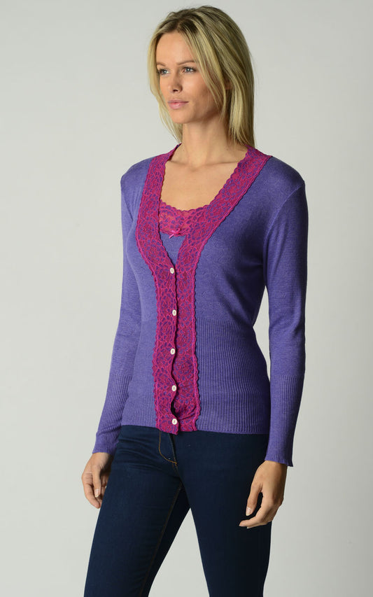 IN STORE ONLY - Palace London Fuschia Wide Lace Cardigan - MORE COLOURS AVAILABLE