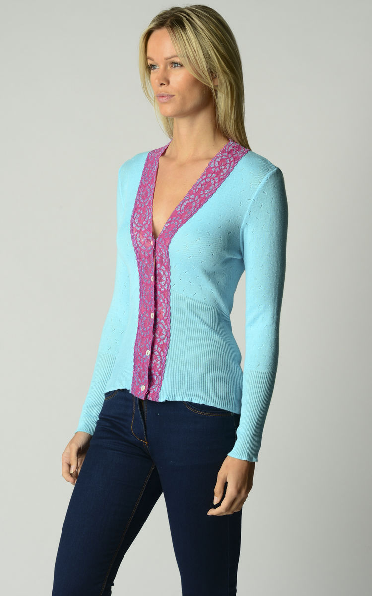 IN STORE ONLY - Palace London Fuschia Wide Lace Cardigan - MORE COLOURS AVAILABLE