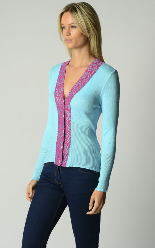 IN STORE ONLY - Palace London Fuschia Wide Lace Cardigan - MORE COLOURS AVAILABLE