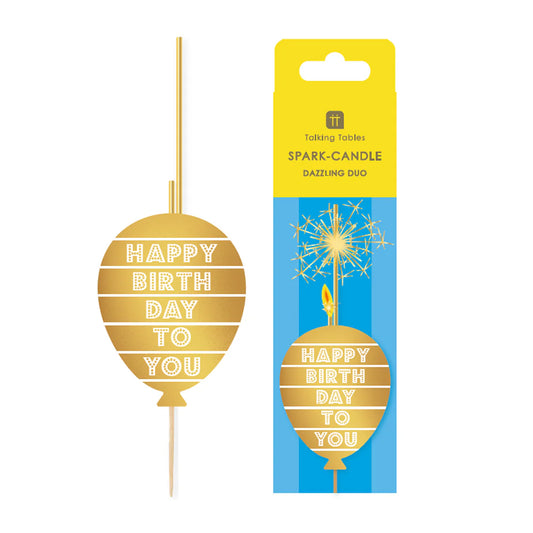 Gold Balloon Cake Sparkler