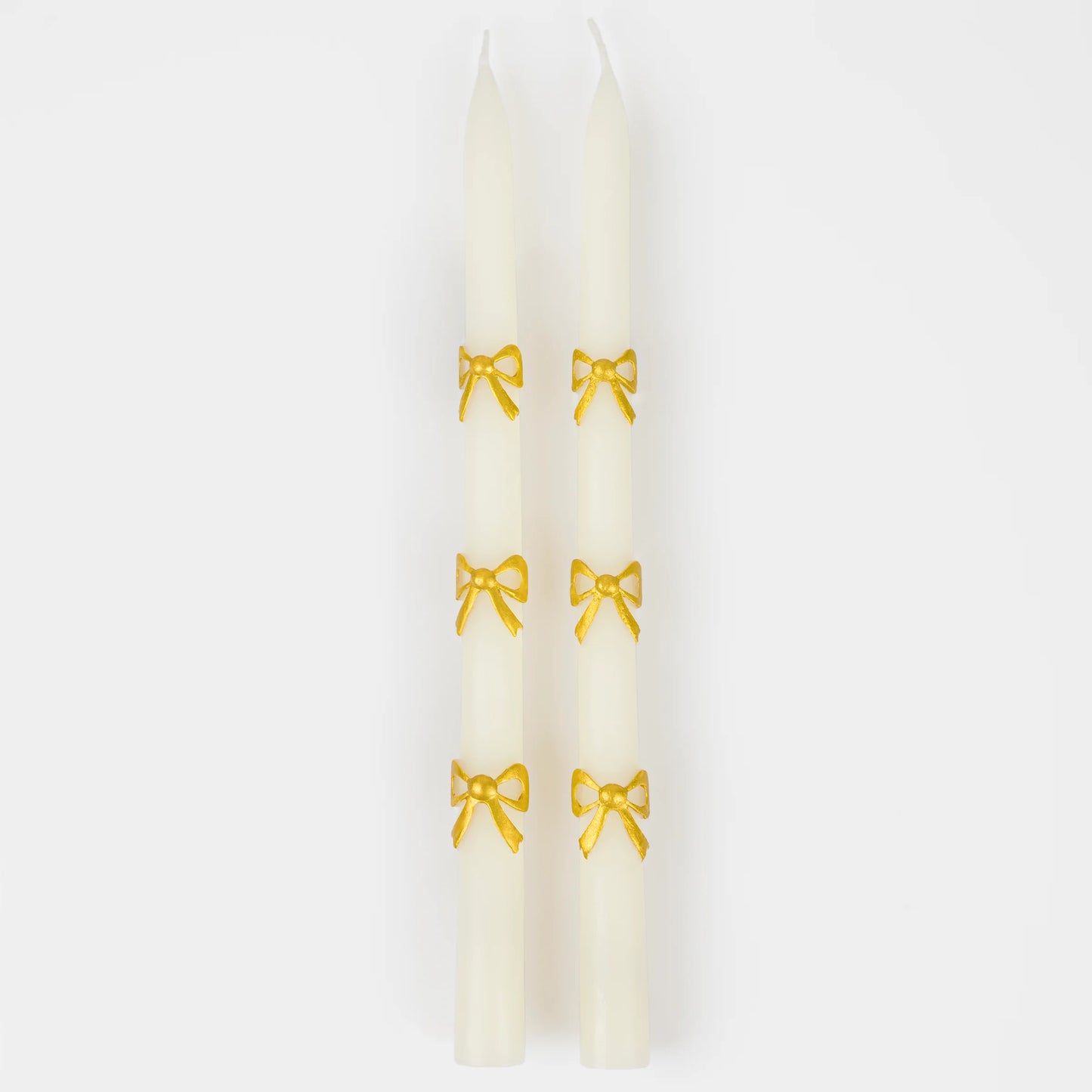 Gold Bow Taper Candles