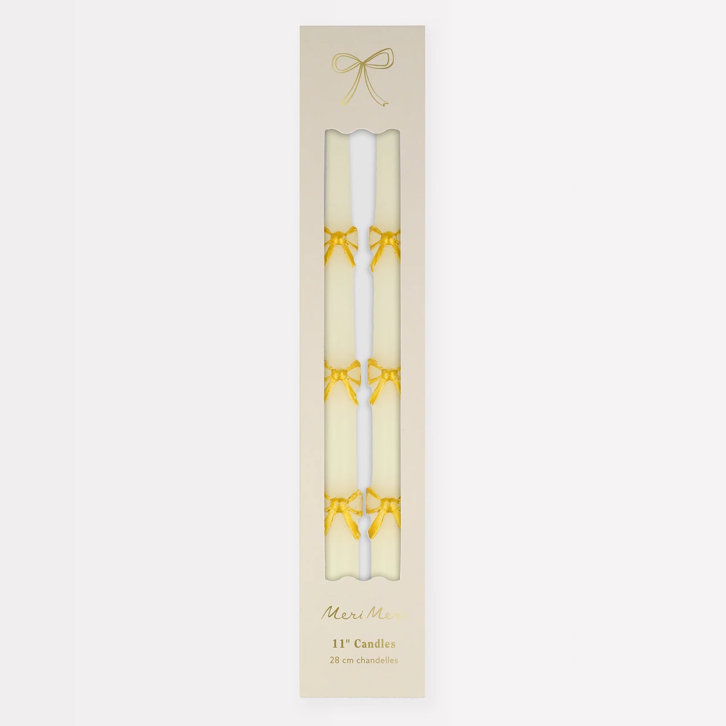 Gold Bow Taper Candles