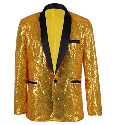 Gold Sequinned Blazer Jacket