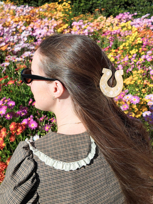 Solar Eclipse Good Luck Horseshoe Claw Clip