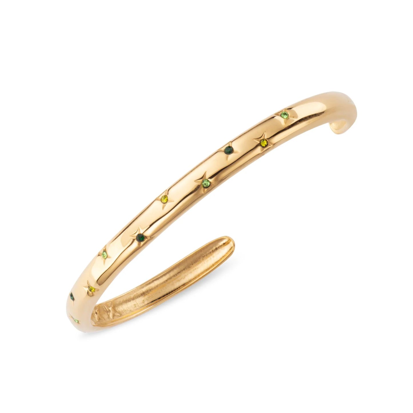 Bijoux De Mimi Amelia Green Gold Star Bangle