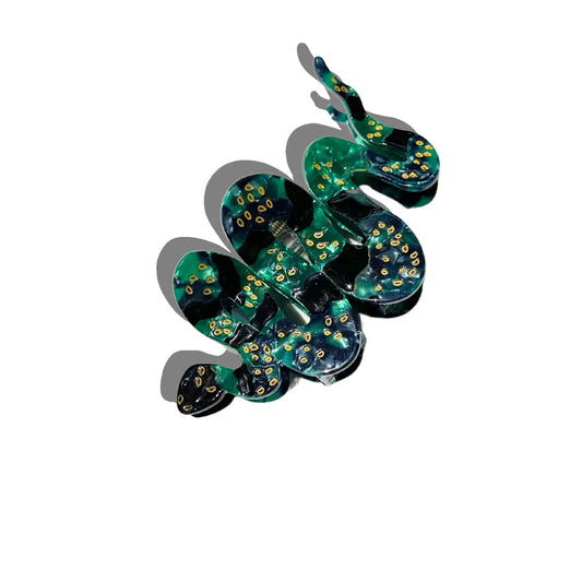 Solar Eclipse Green Snake Claw Clip