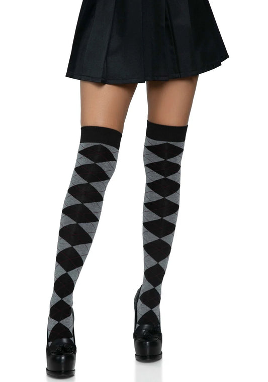 Grey Knit Over the Knee Socks