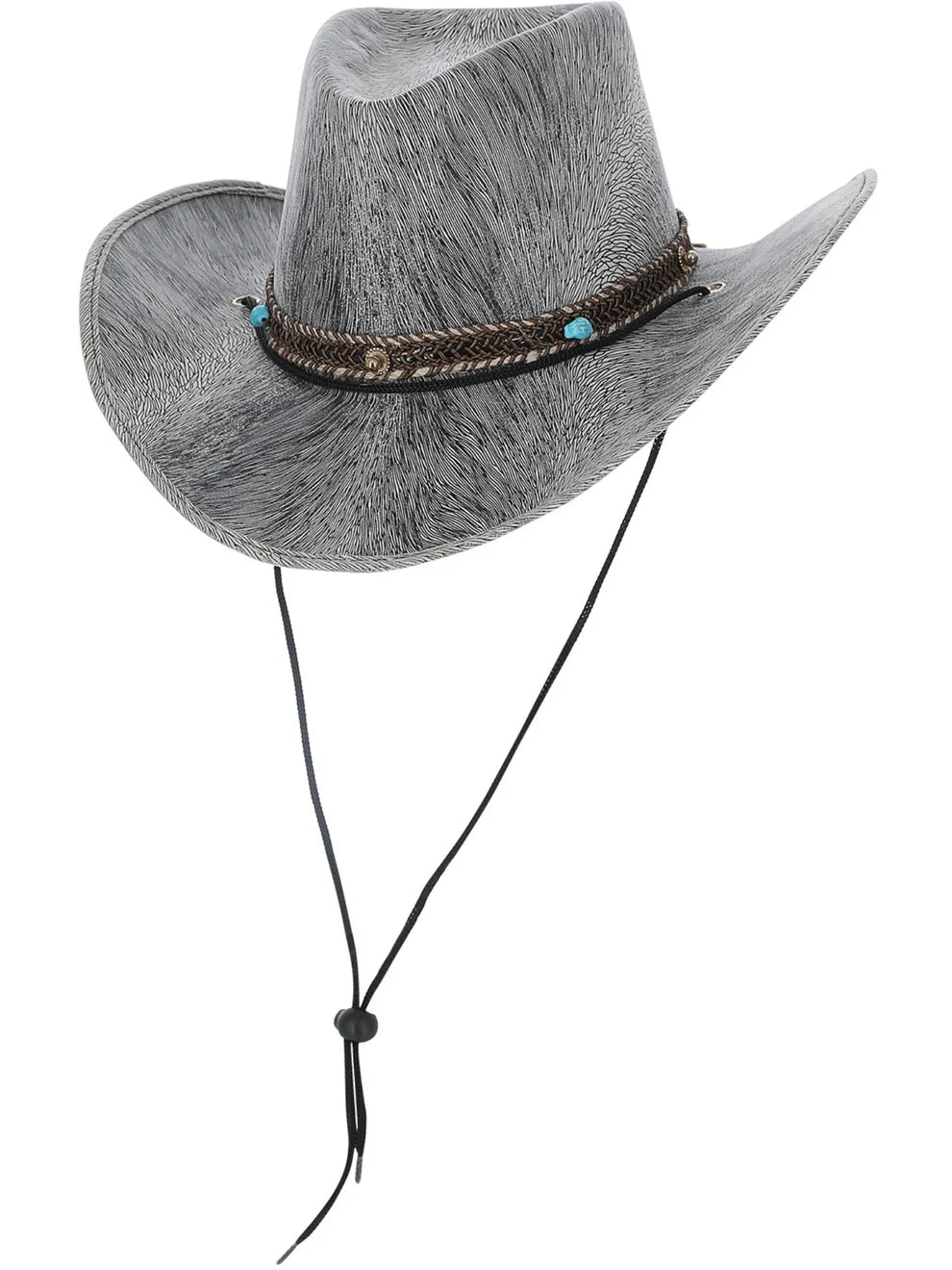 Grey Western Distressed Cowboy Hat