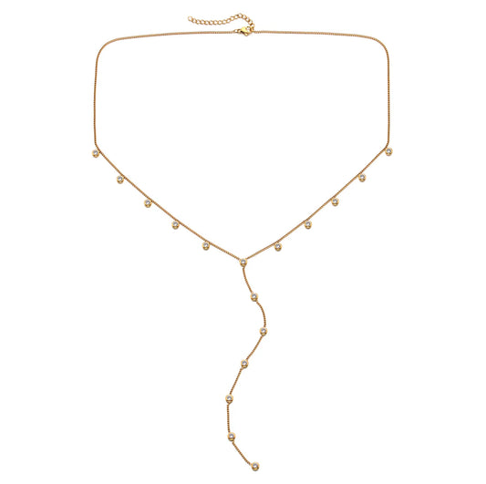 Bijoux De Mimi India Droplet Necklace - Gold & Crystal