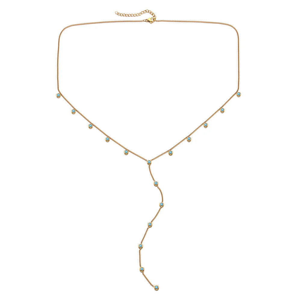 Bijoux De Mimi India Droplet Necklace - Gold & Turquoise
