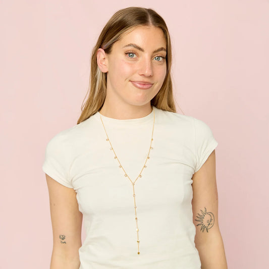 Bijoux De Mimi India Droplet Necklace Gold & Pink