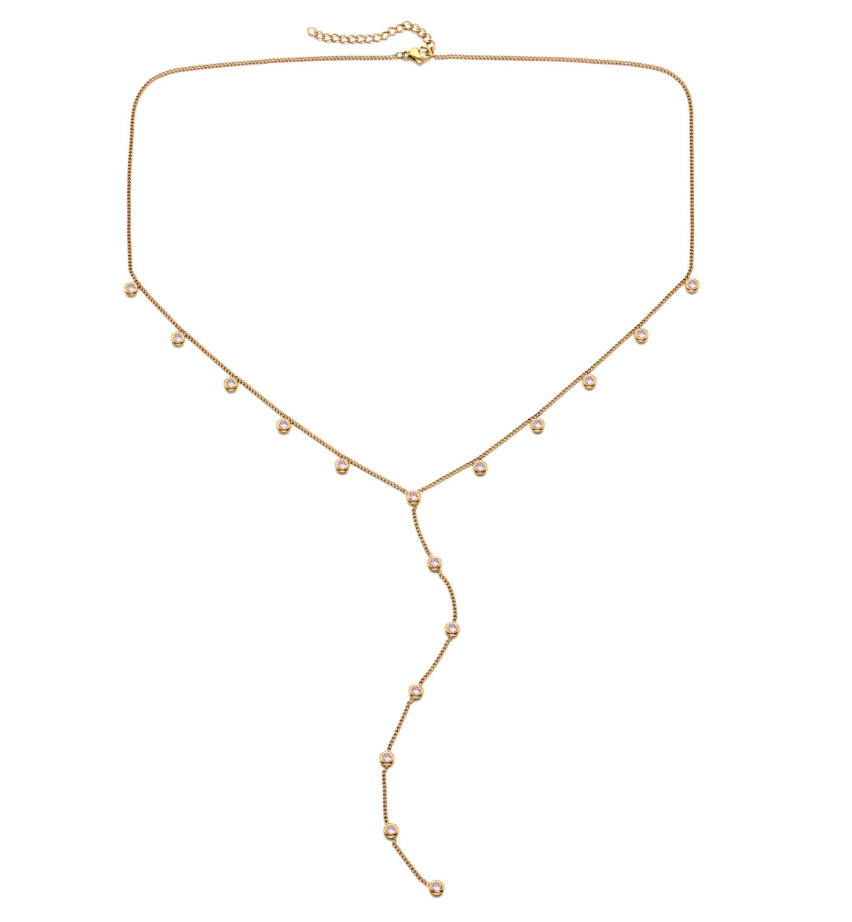 Bijoux De Mimi India Droplet Necklace Gold & Pink