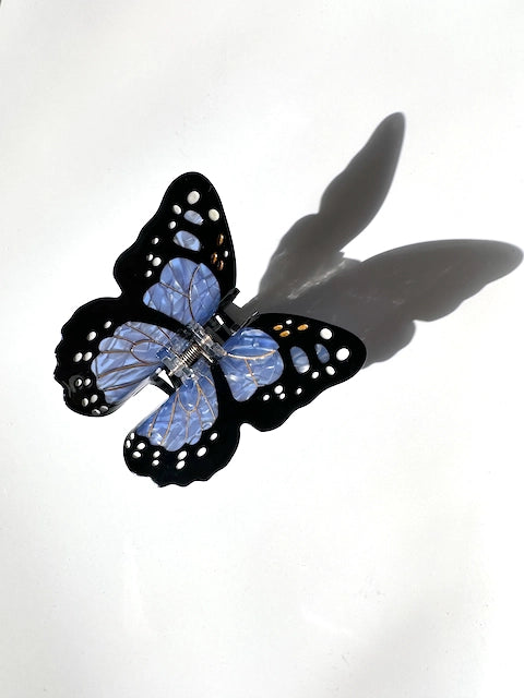 Solar Eclipse Indigo Butterfly Claw Clip