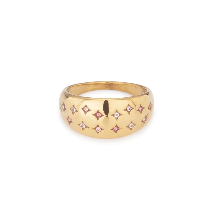 Bijoux De Mimi Isabel Gold Pink Chubby Star Ring
