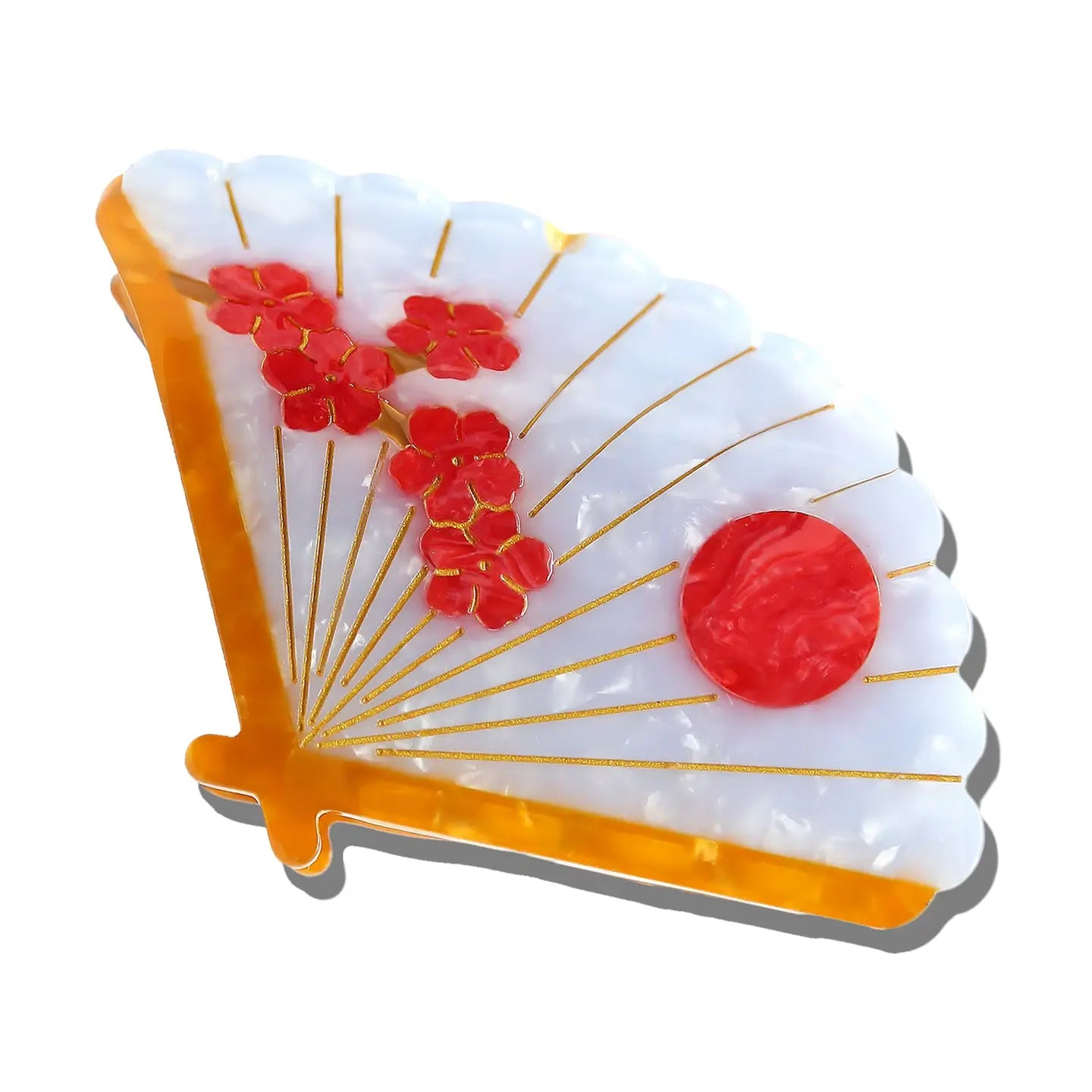 Solar Eclipse Hand-Painted Japanese Fan Claw Hair Clip COMING SOON