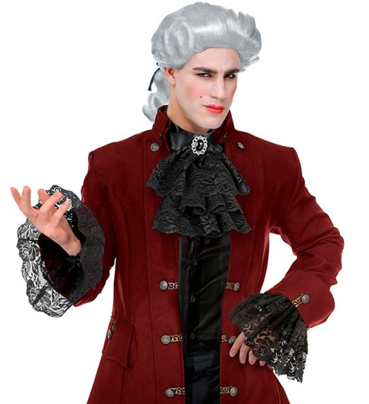Lace Jabot with Gems and Cuff