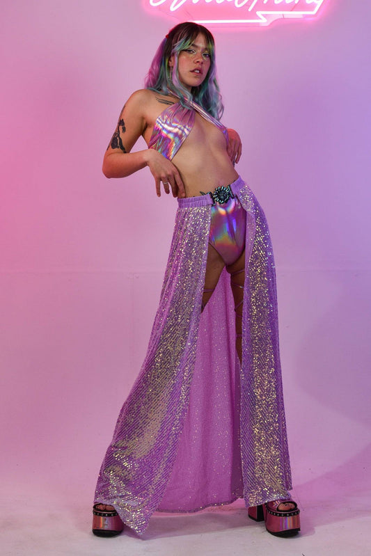 Lavender Sequin Maxi Skirt