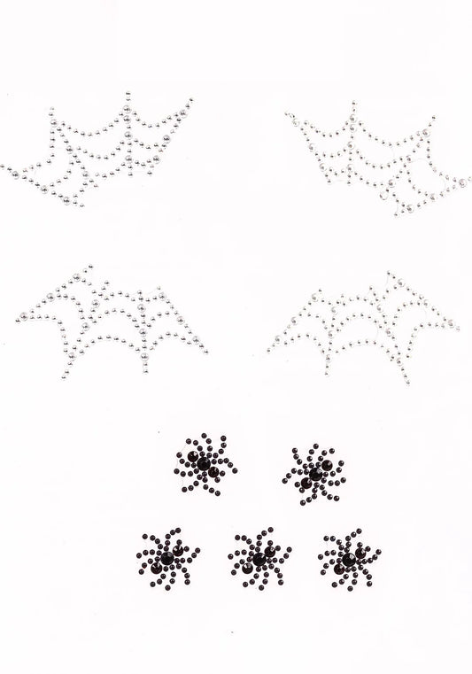Spider Web Face Jewels Sticker