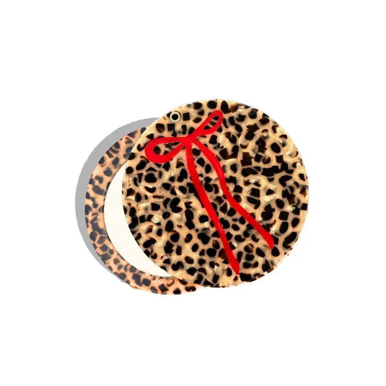 Solar Eclipse Leopard Bow Compact Mirror