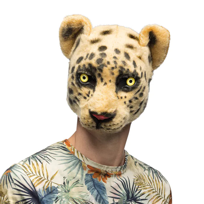 Plush Leopard Half Mask