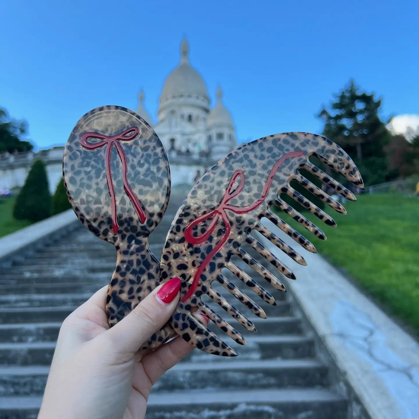 Solar Eclipse Leopard Handbag Hero Mini Hairbrush