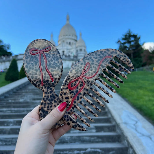 Solar Eclipse Leopard Handbag Hero Mini Hairbrush