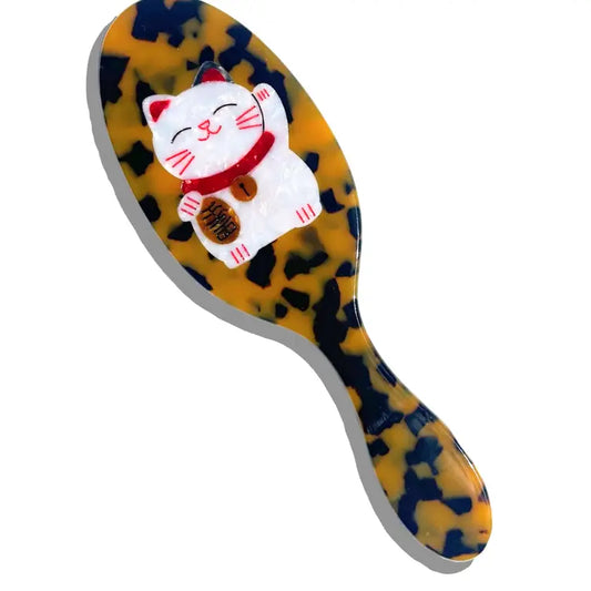 Solar Eclipse Lucky Cat Hairbrush