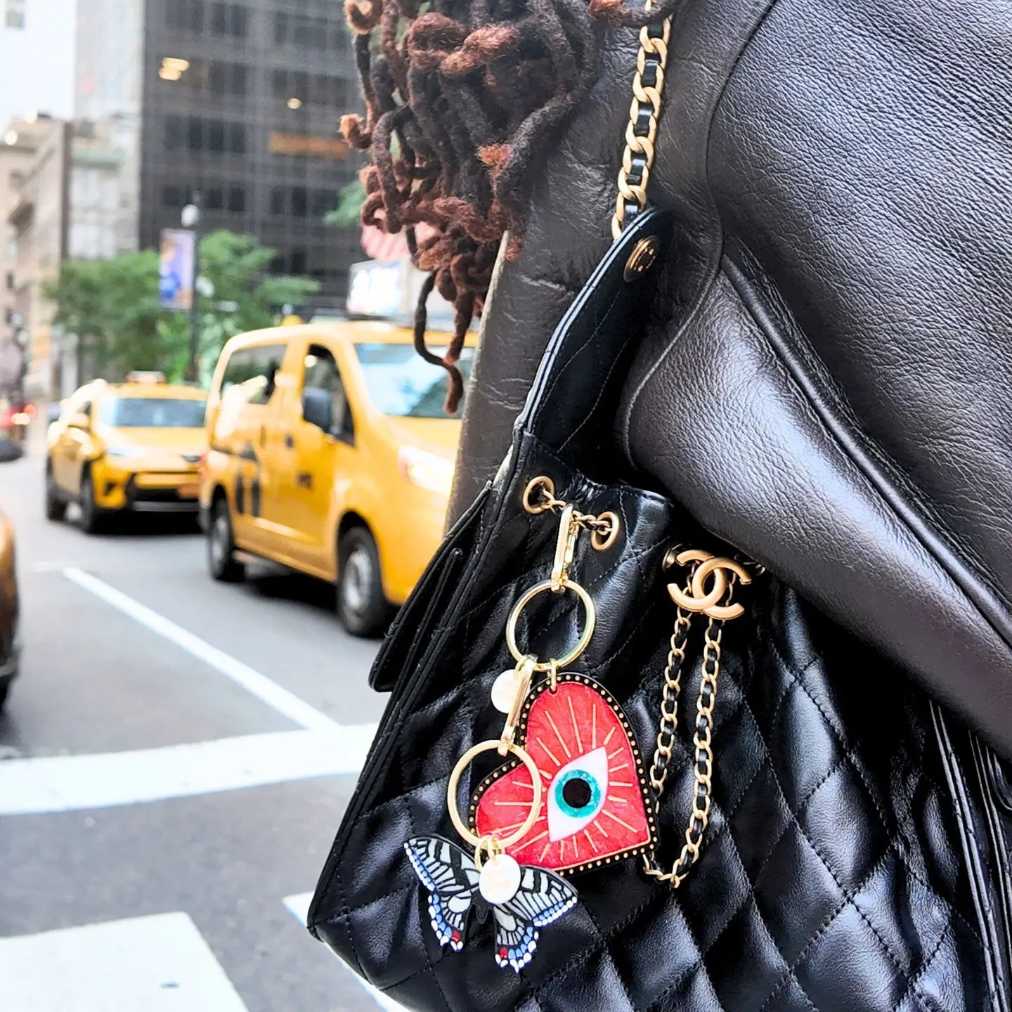 Solar Eclipse Lucky Eye Heart Bag Charm
