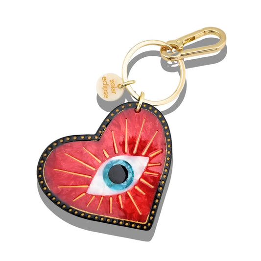 Solar Eclipse Lucky Eye Heart Bag Charm