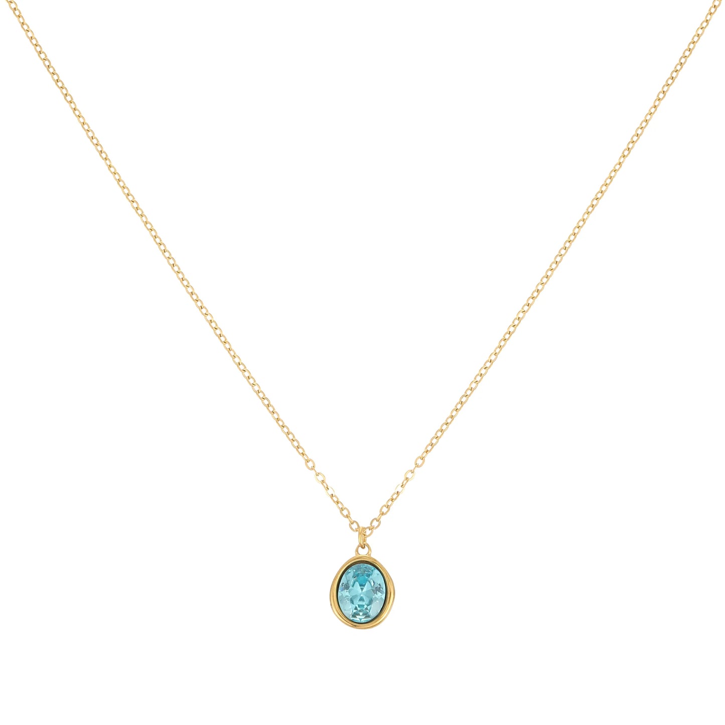 Bijoux De Mimi Maddie Simple Stone Necklace - Gold & Turquoise
