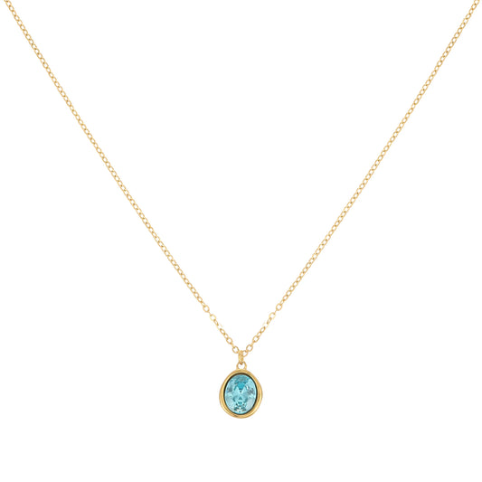 Bijoux De Mimi Maddie Simple Stone Necklace - Gold & Turquoise