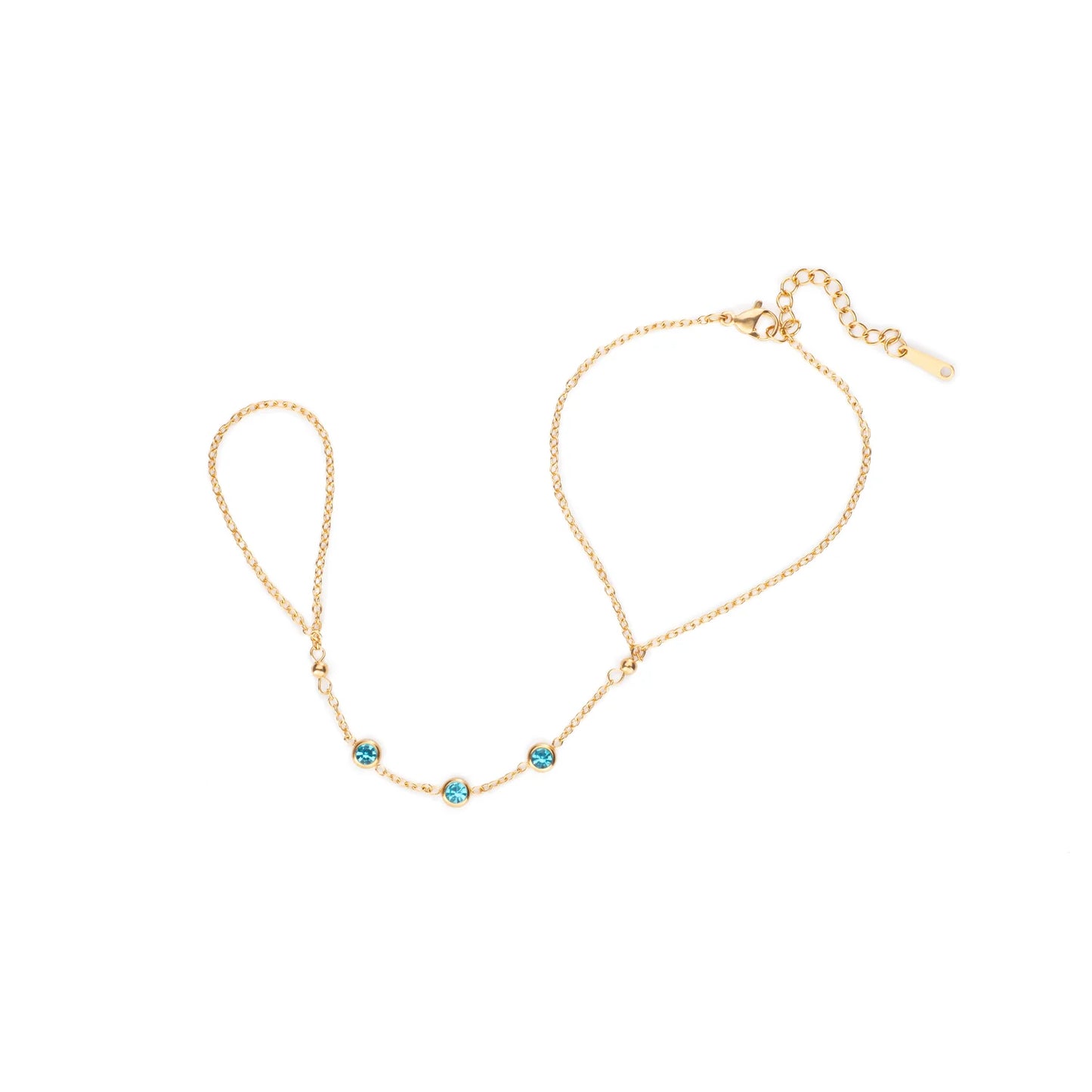 Bijoux De Mimi Madeleine Hand Chain Turquoise & Gold