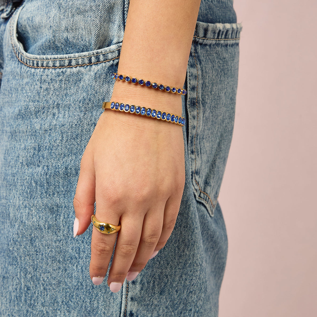 Bijoux De Mimi Martha Bangle - Gold & Blue