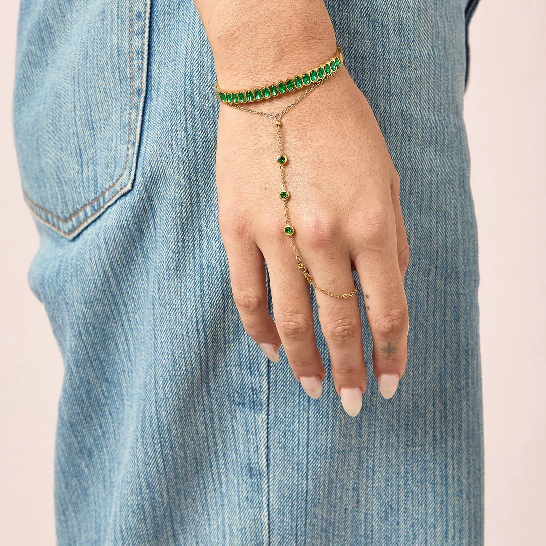 Bijoux De Mimi Martha Bangle - Gold & Green