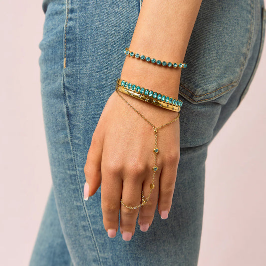 Bijoux De Mimi Martha Bangle - Gold & Turquoise