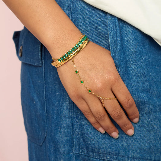 Bijoux De Mimi Martha Bangle Gold & Green