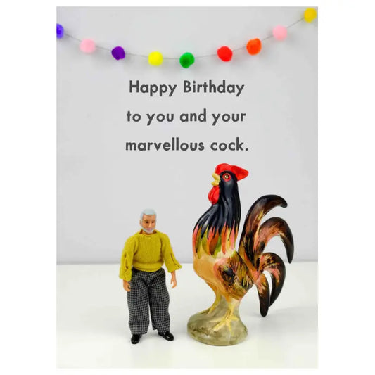 Marvellous Cock Greetings Card