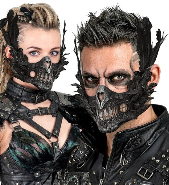 Skull Mouth Mask with Feathers COMING SOON