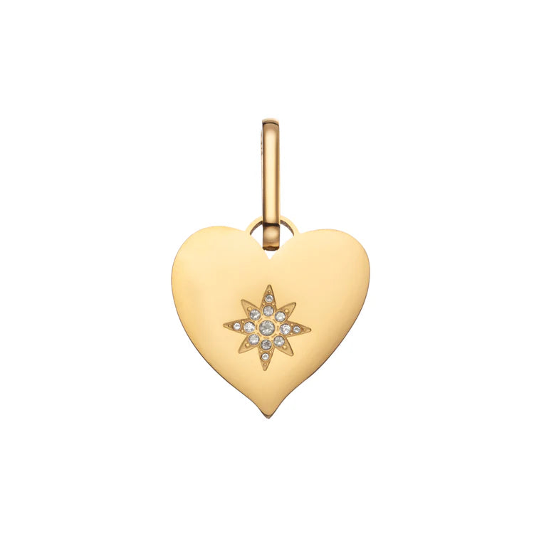 Bijoux De Mimi Millie Gold Crystal Chunky Heart Pendant Charm