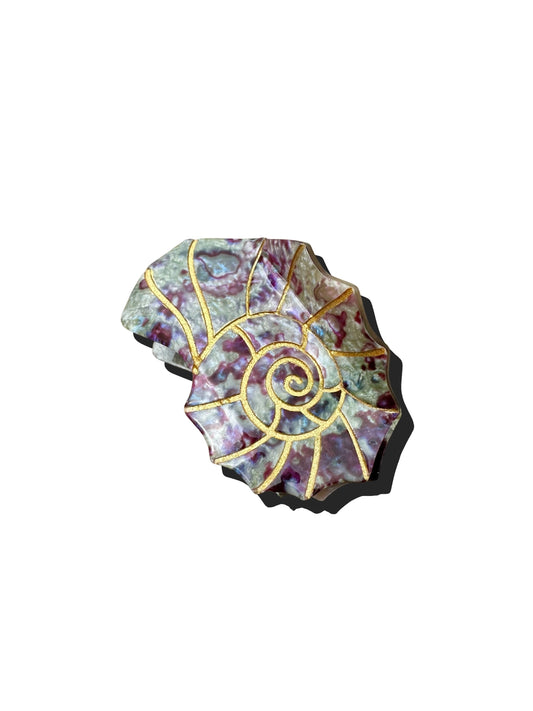Solar Eclipse Mother of Pearl Sundial Shell Claw Clip