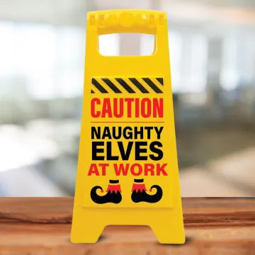 Naughty Elves at Work Sign