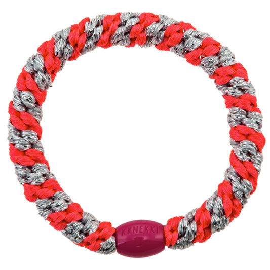 Kknekki Neon Pink Silver Glitter Stripe