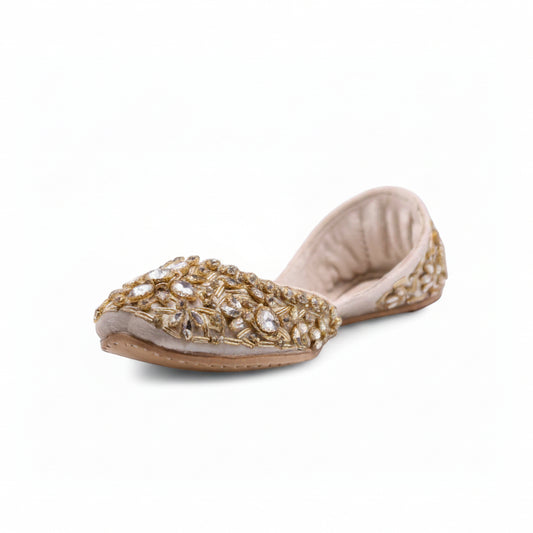 Noorjahan Jutti Sparkle Sandal - Ivory